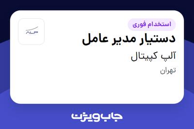 استخدام دستیار مدیر عامل در آلپ کپیتال