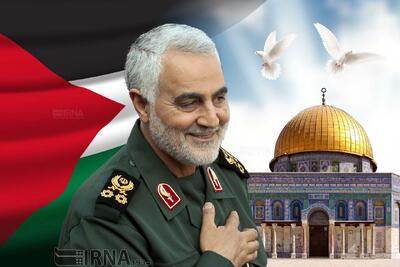 عرض ارادت مردم غزه به حاج‌قاسم سلیمانی + تصاویر