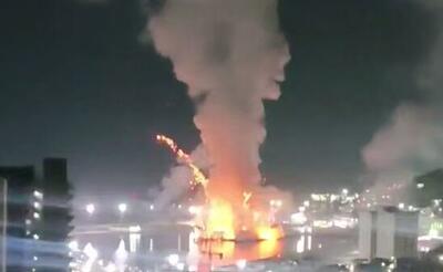 ببینید | حمله هوایی به یک پالایشگاه در پایتخت ونزوئلا